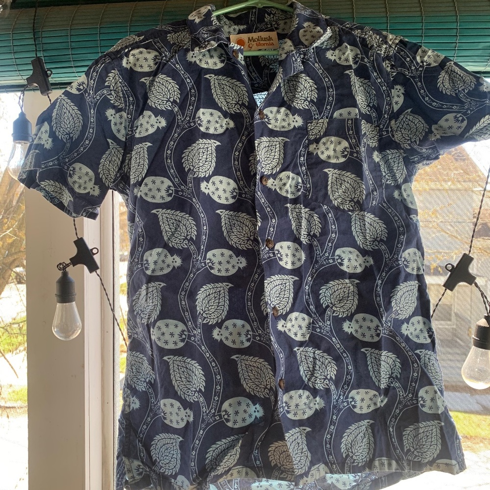 Mollusk Aloha Shirt in Blue Paisley